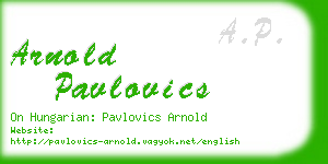 arnold pavlovics business card